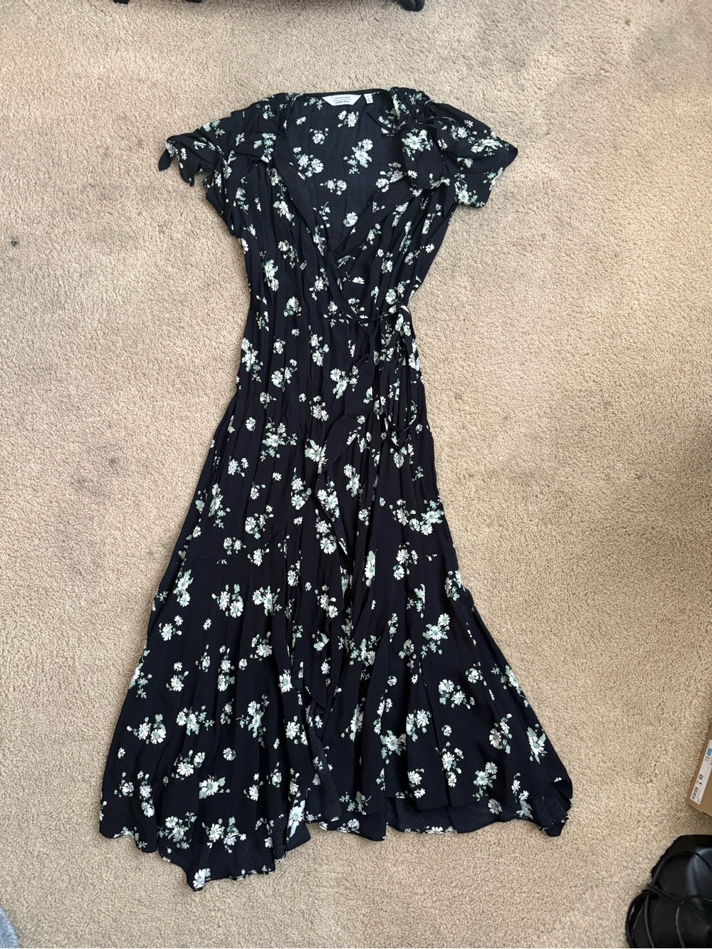& other stories floral wrap maxi dress size 6